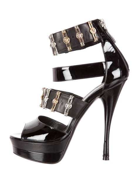 versace heels logo strap|versace platform sandals.